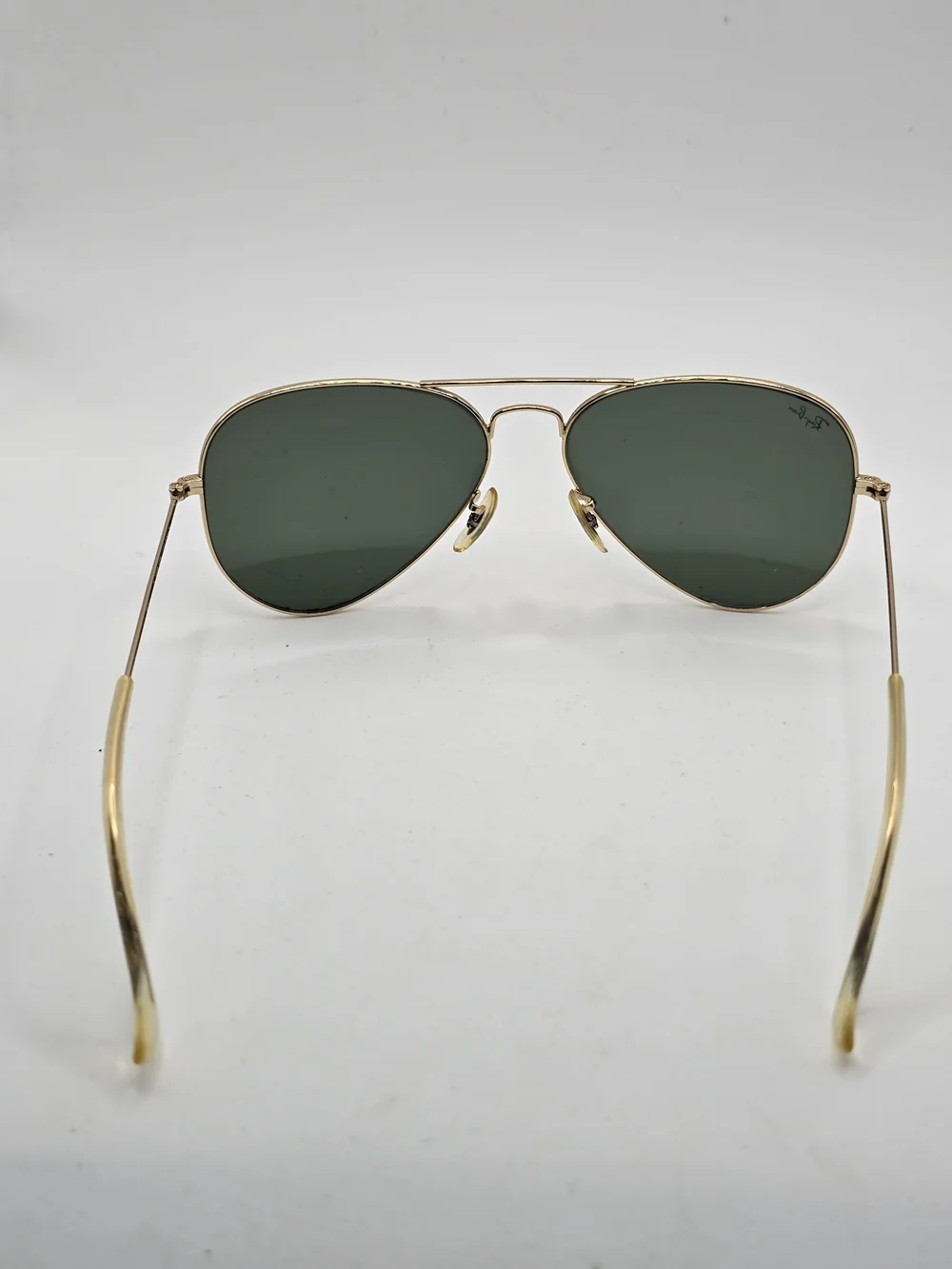 Ray Ban Gold Frame Aviator Sunglasses with Green Lenses